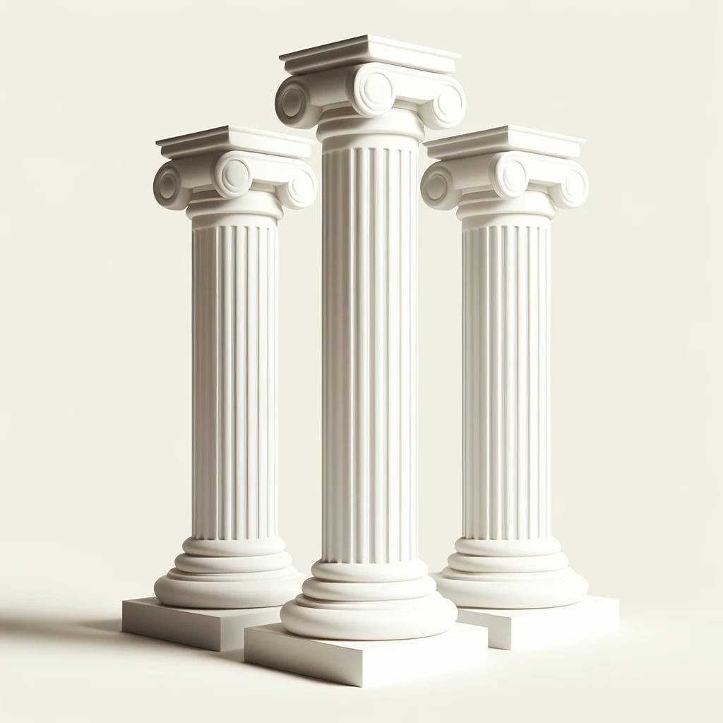 Image of three greek pillars